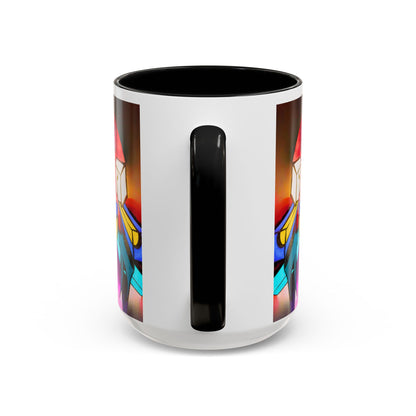 Abstract Neon Art Coffee Mug — Colorful Geometric Accent Mug