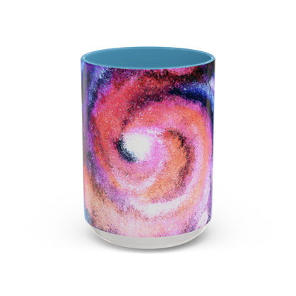 Galaxy Swirl Accent Coffee Mug — Pink Purple Nebula Art (11/15 oz)