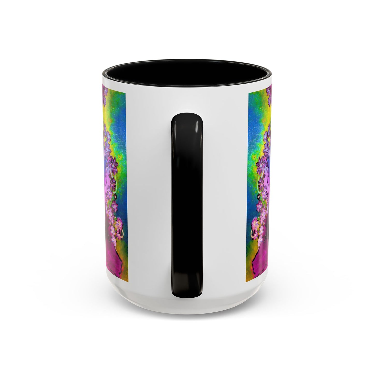 Vibrant Abstract Inkblot Accent Coffee Mug – Psychedelic Floral Color Splash (11/15oz)