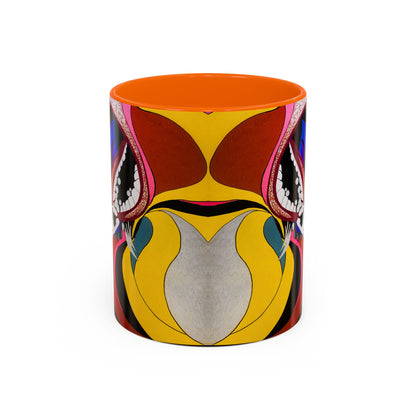 Abstract Colorful Face Accent Coffee Mug — Bold Pop Art Ceramic Gift