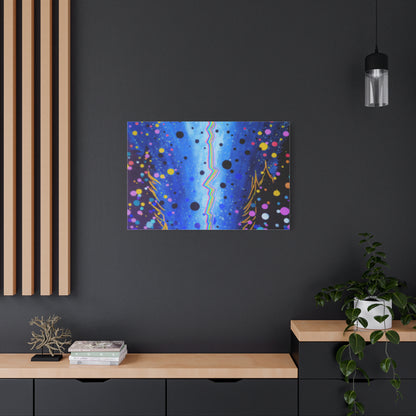Blue Galaxy Cosmic Night Canvas Art