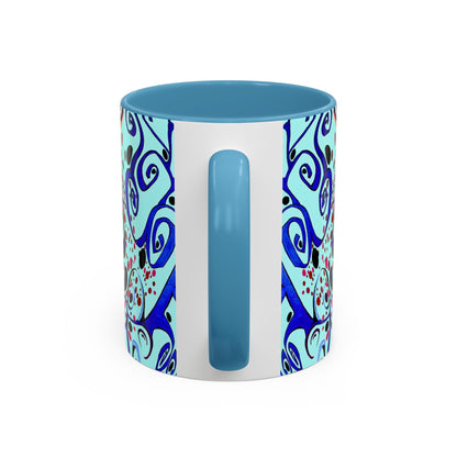 Abstract Floral Accent Coffee Mug
