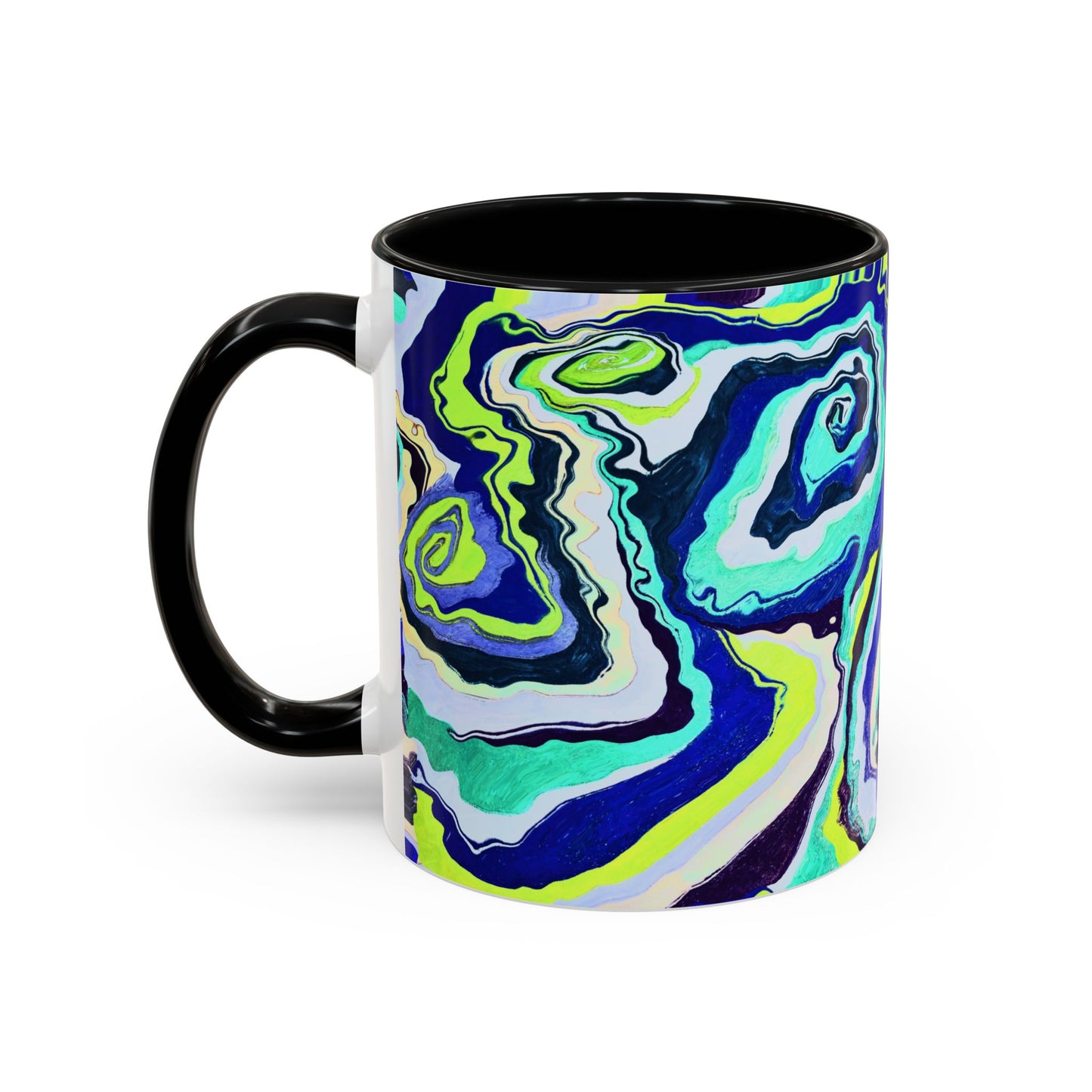 Abstract Blue Swirl Accent Coffee Mug