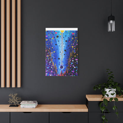 Blue Galaxy Cosmic Night Canvas Art