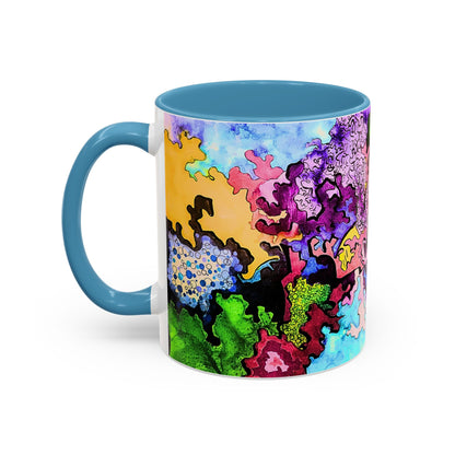 Abstract Colorful Art Coffee Mug — Vibrant Symmetry Accent Mug