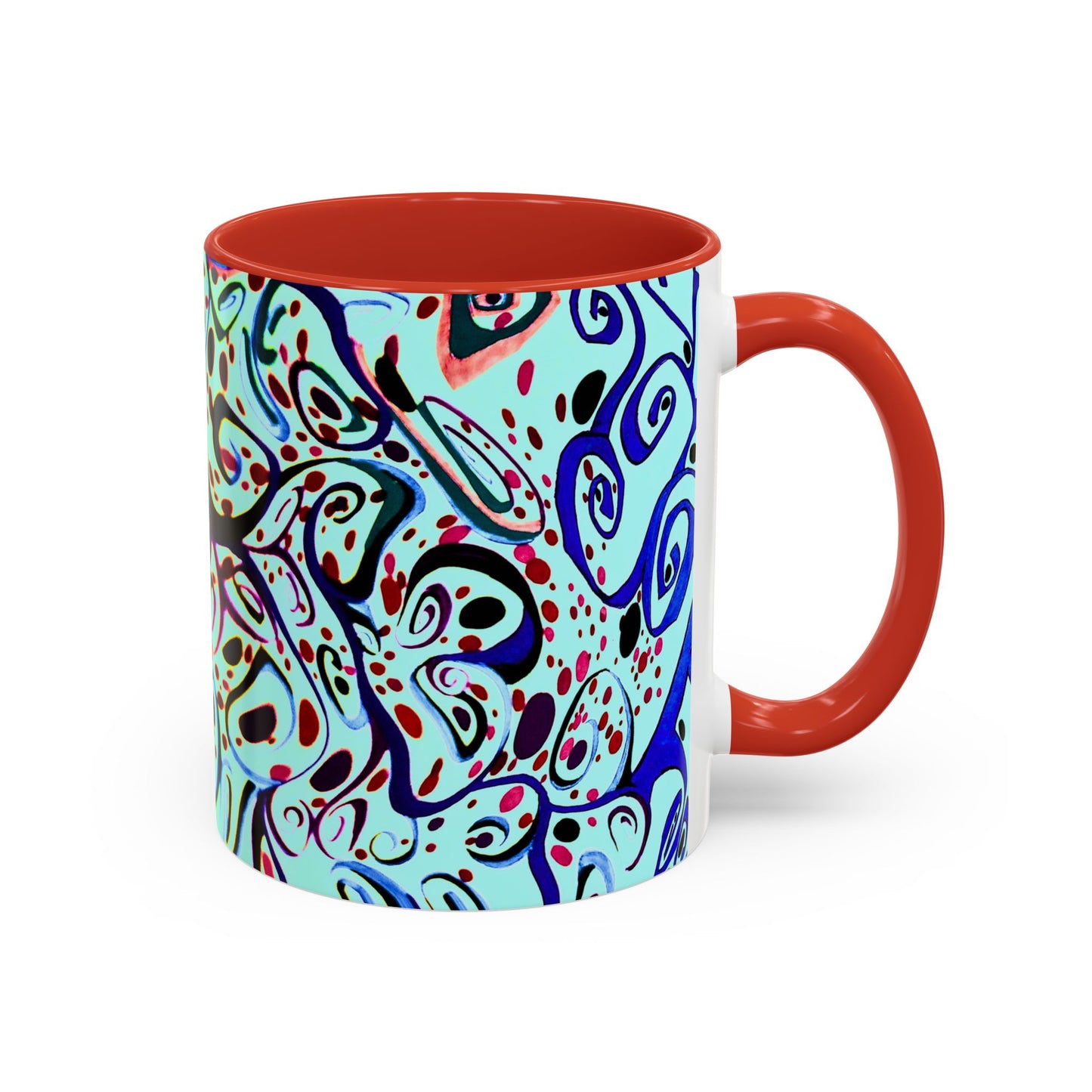 Abstract Floral Accent Coffee Mug