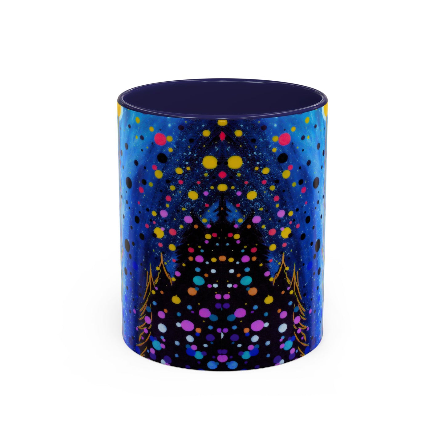 Abstract Galaxy Accent Coffee Mug — Blue Dot Constellation Design (11/15oz)