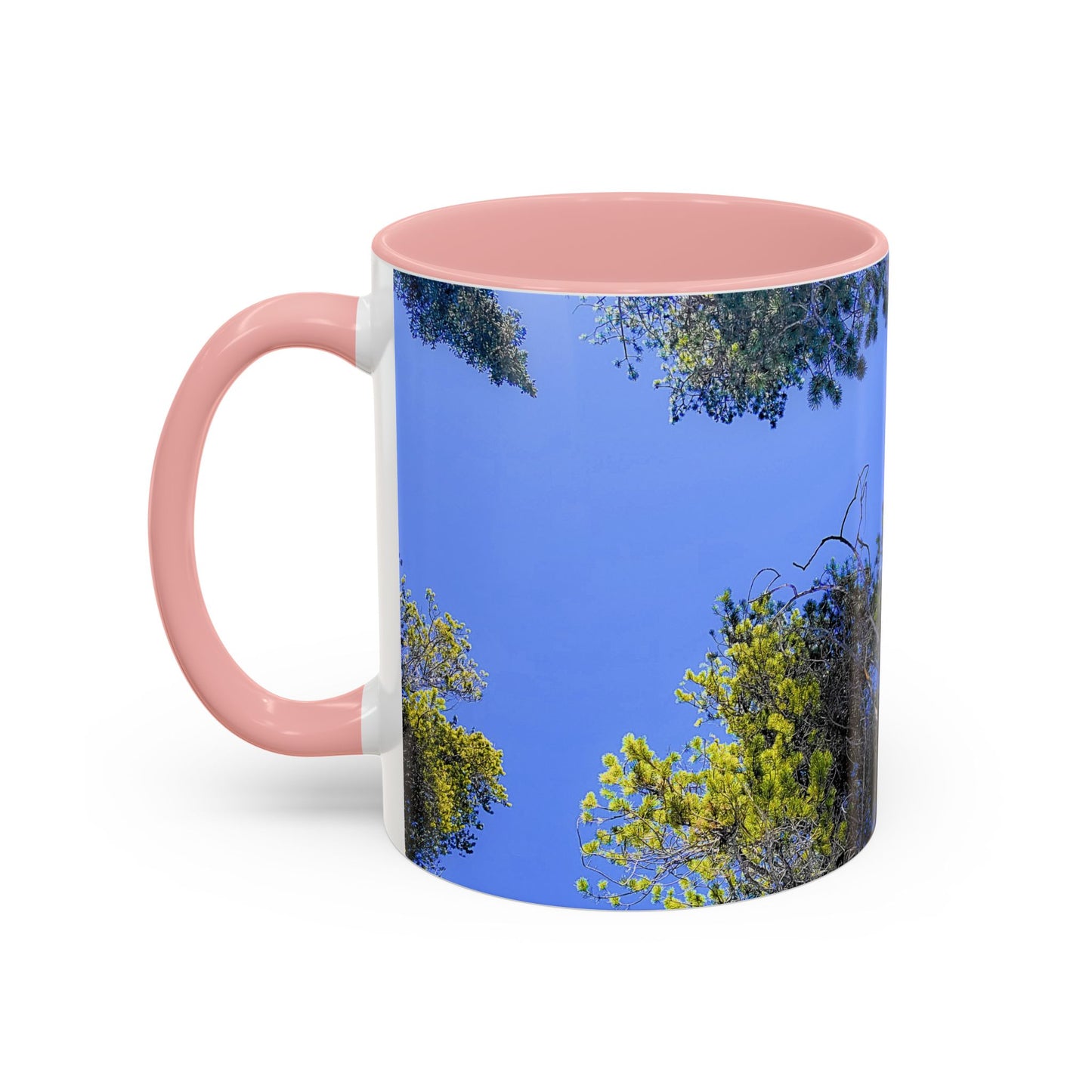Scenic Pine Tree Sky Accent Coffee Mug – Nature Photography 11/15oz