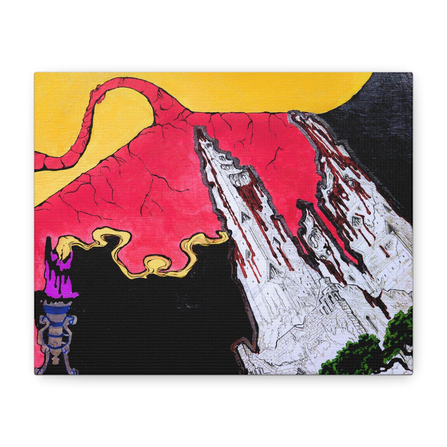 Surreal Mountain Flame Matte Canvas Wall Art