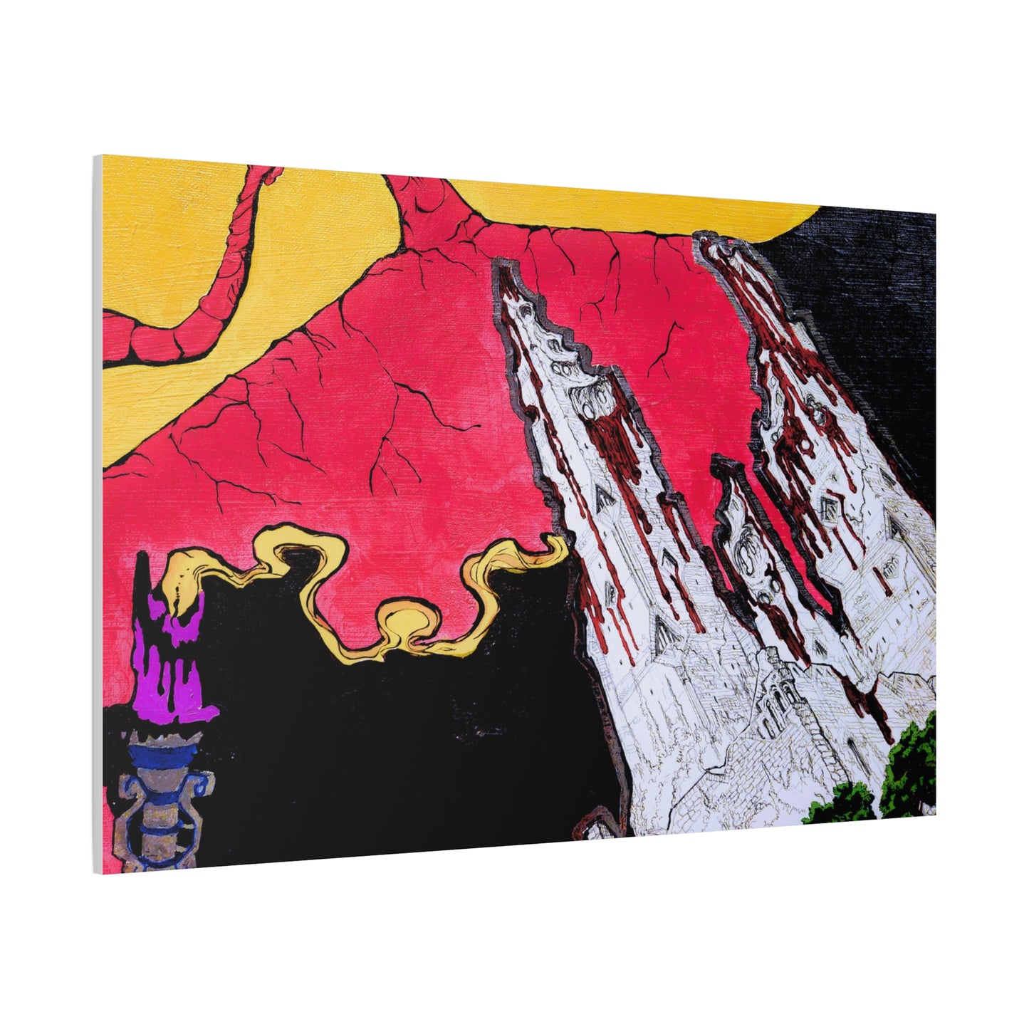 Surreal Mountain Flame Matte Canvas Wall Art