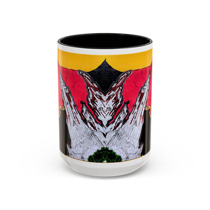 Abstract Mountain Dragon Coffee Mug — Colorful Accent Ceramic Mug (11/15oz)
