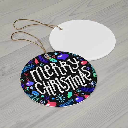 Colorful Ceramic Ornament: Merry Christmas