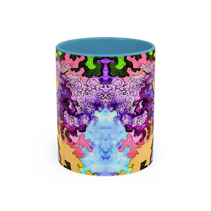 Psychedelic Abstract Accent Coffee Mug — Colorful Inkblot Art (11/15oz)