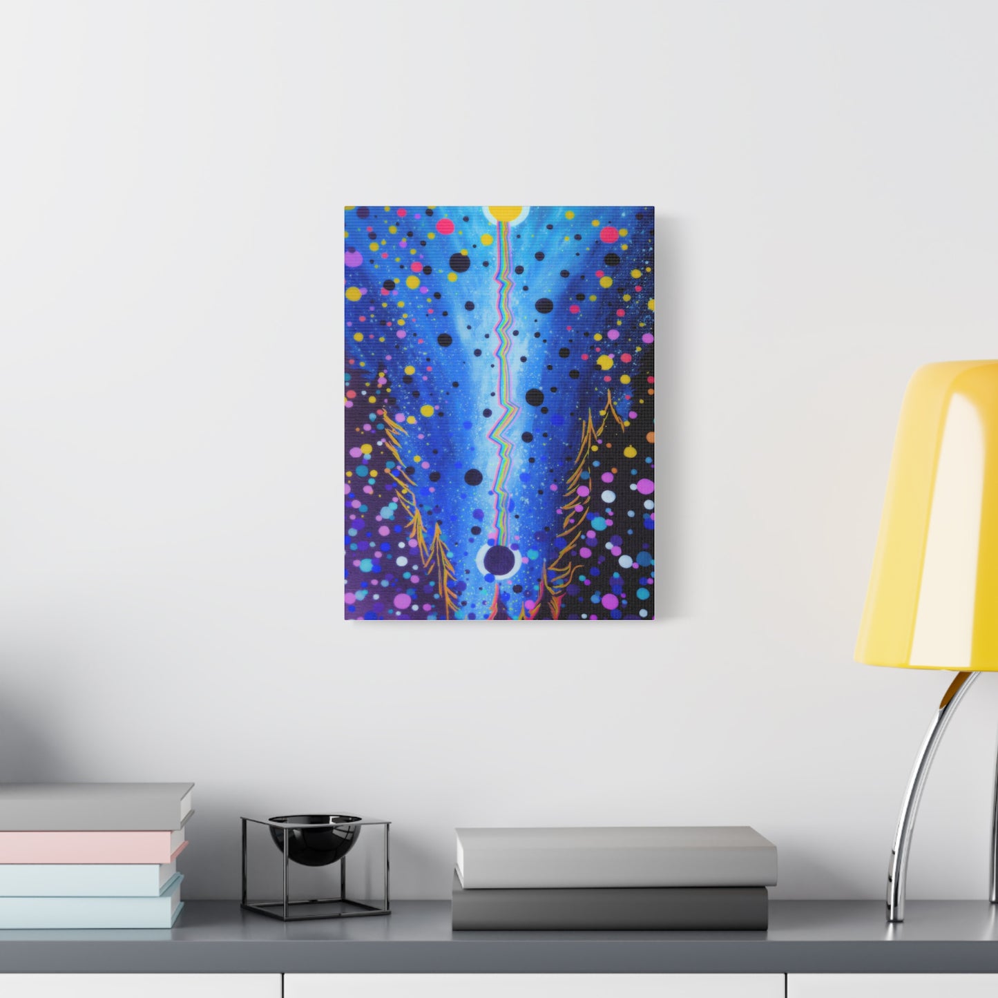 Blue Galaxy Cosmic Night Canvas Art
