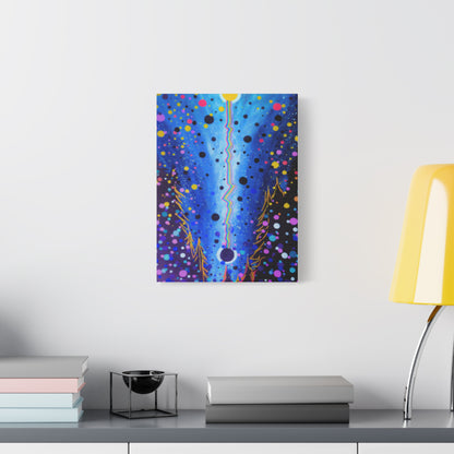 Blue Galaxy Cosmic Night Canvas Art