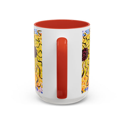 Sunburst Floral Accent Coffee Mug