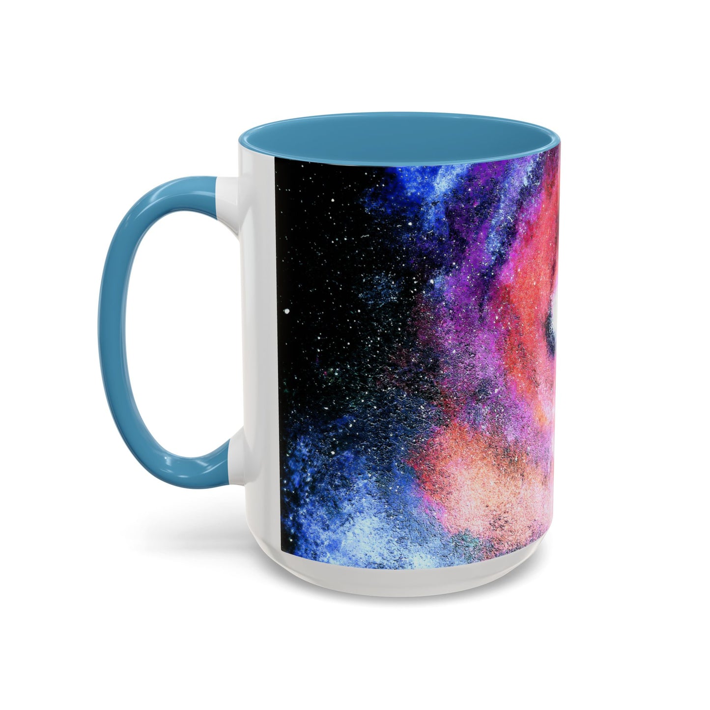 Galaxy Swirl Accent Coffee Mug — Pink Purple Nebula Art (11/15 oz)
