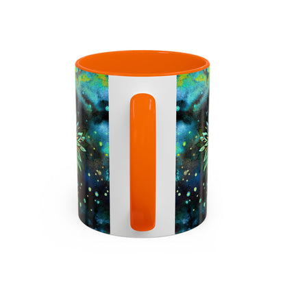 Blue Galaxy Floral Accent Coffee Mug — 11/15oz