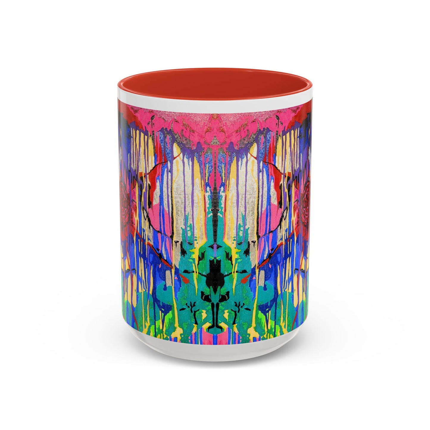 Colorful Drip Art Coffee Mug – Vibrant Abstract Floral Accent (11/15oz)