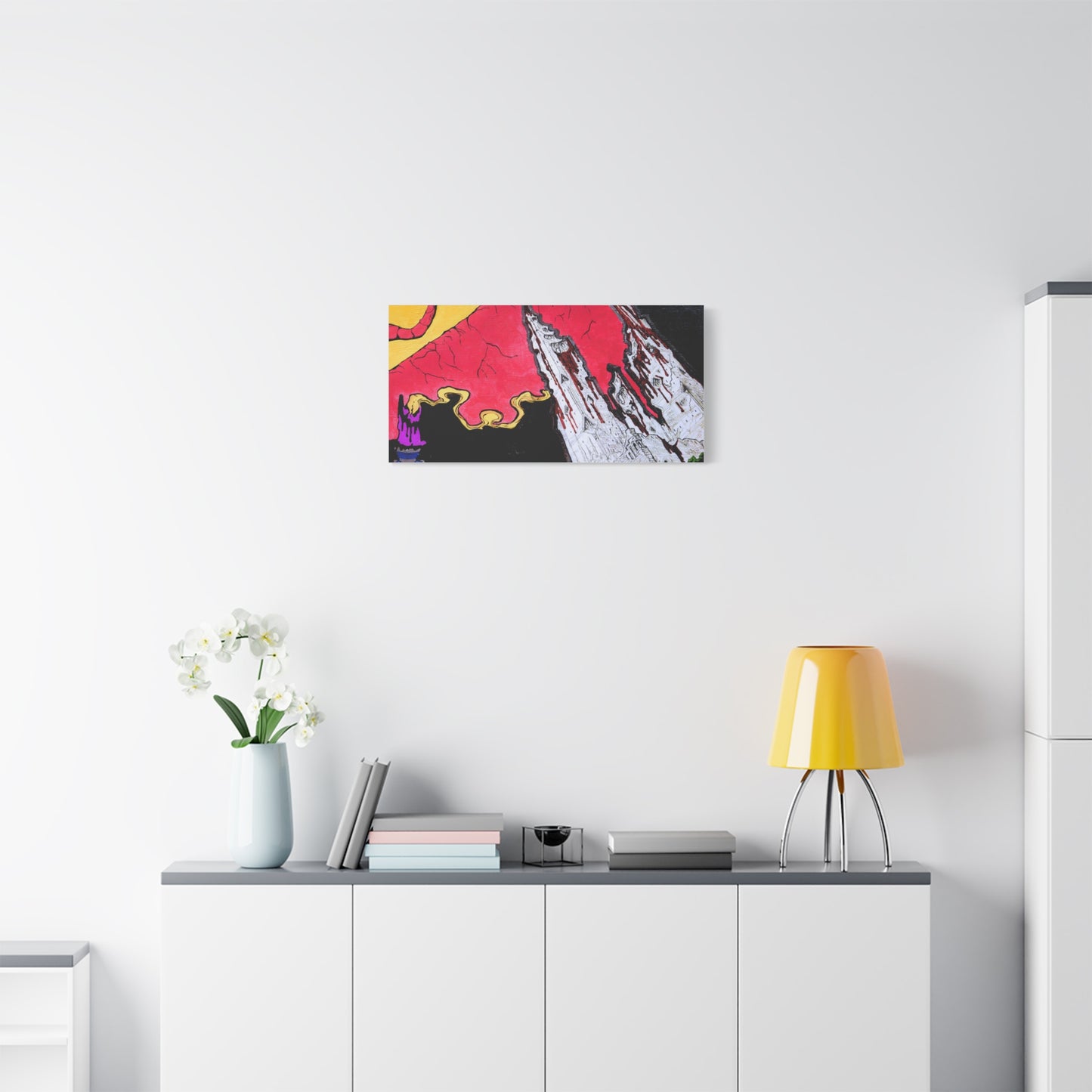 Surreal Mountain Flame Matte Canvas Wall Art