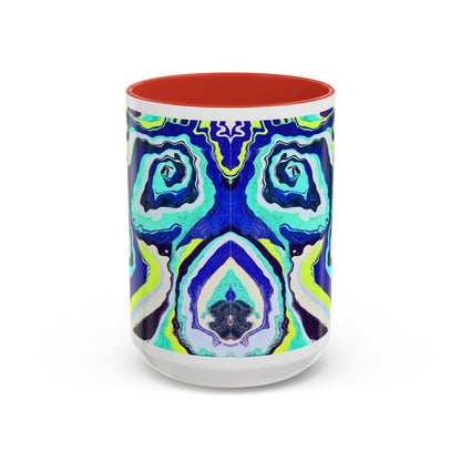 Abstract Blue Swirl Accent Coffee Mug