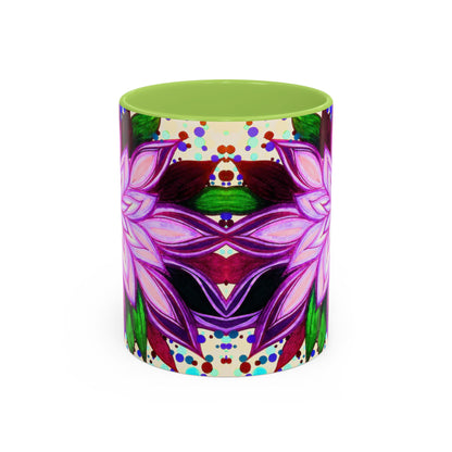 Floral Lotus Accent Coffee Mug — Purple Mandala 11/15oz