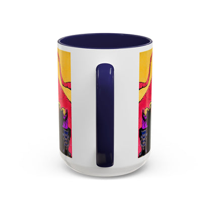 Abstract Mountain Dragon Coffee Mug — Colorful Accent Ceramic Mug (11/15oz)
