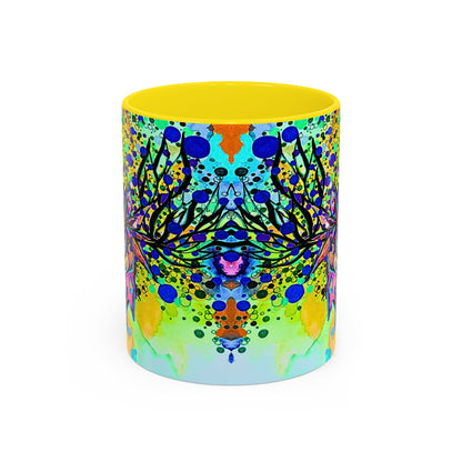 Artistic Floral Coffee Mug — Colorful Watercolor Mandala Accent Mug (11/15oz)