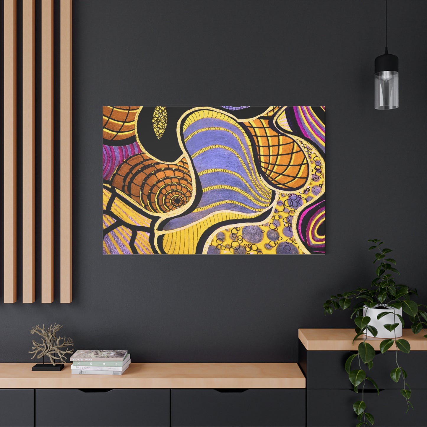 Abstract Gold & Purple Canvas Art