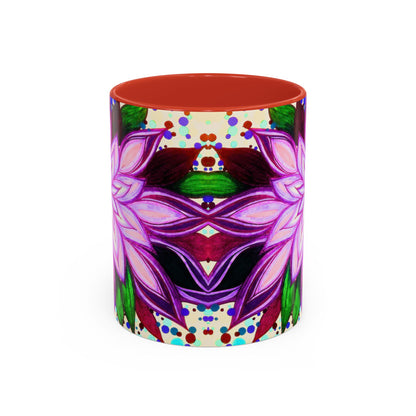 Floral Lotus Accent Coffee Mug — Purple Mandala 11/15oz