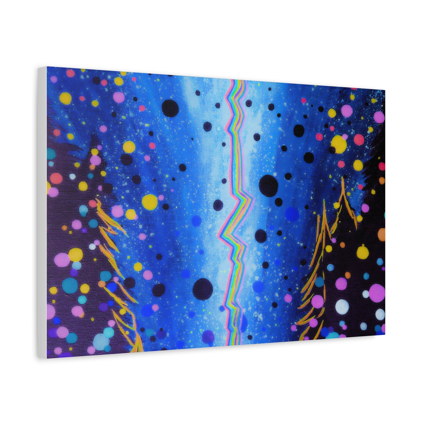 Blue Galaxy Cosmic Night Canvas Art