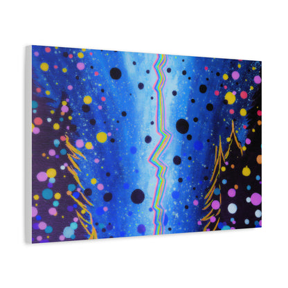 Blue Galaxy Cosmic Night Canvas Art