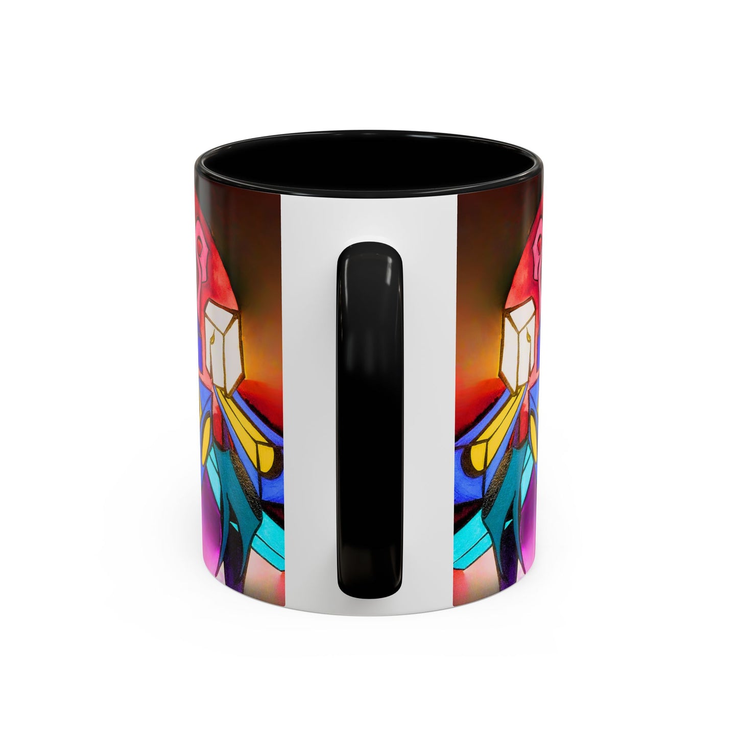 Abstract Neon Art Coffee Mug — Colorful Geometric Accent Mug