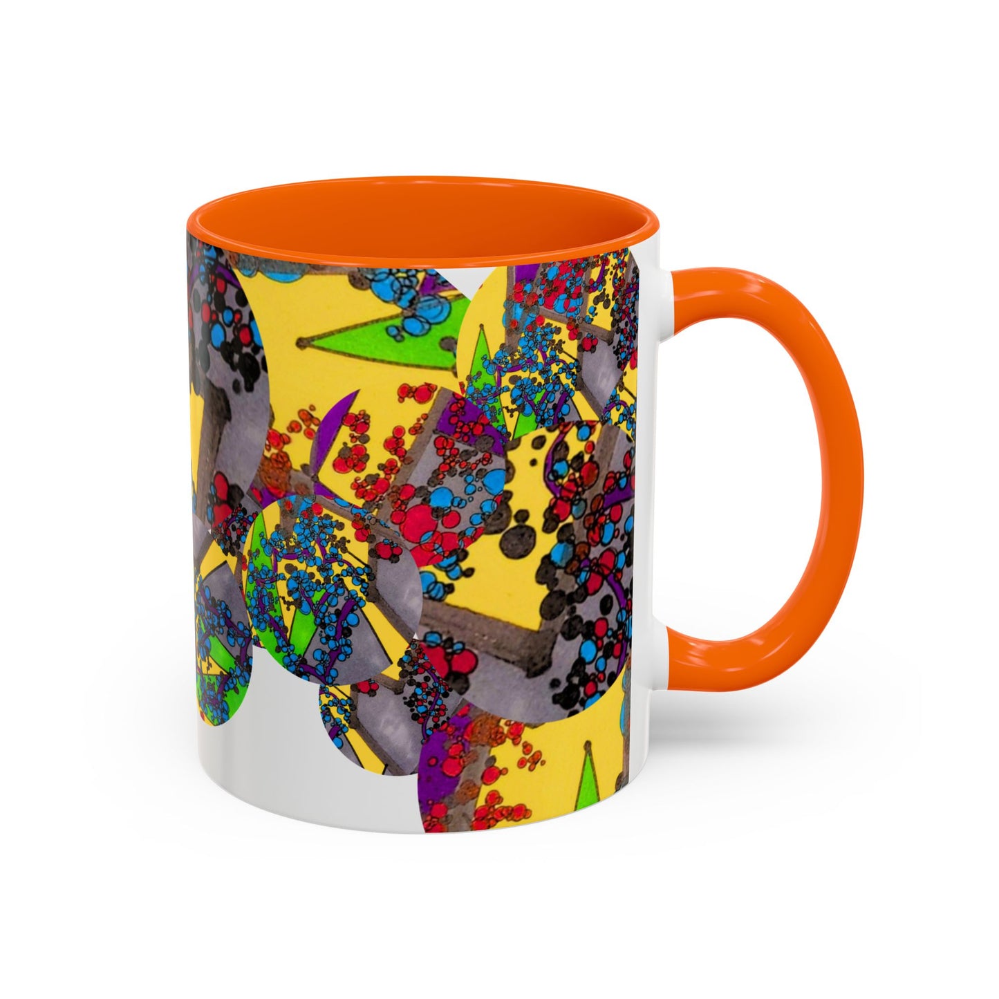 Abstract Colorburst Accent Coffee Mug — Vibrant Pop Art Design