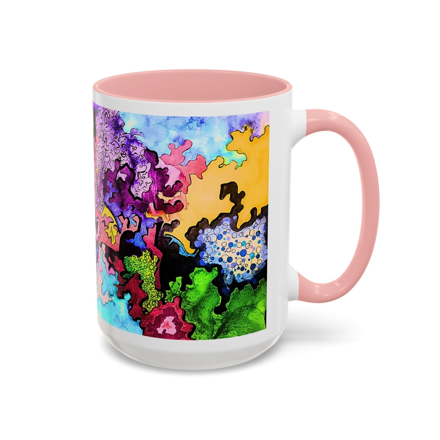 Abstract Colorful Art Coffee Mug — Vibrant Symmetry Accent Mug