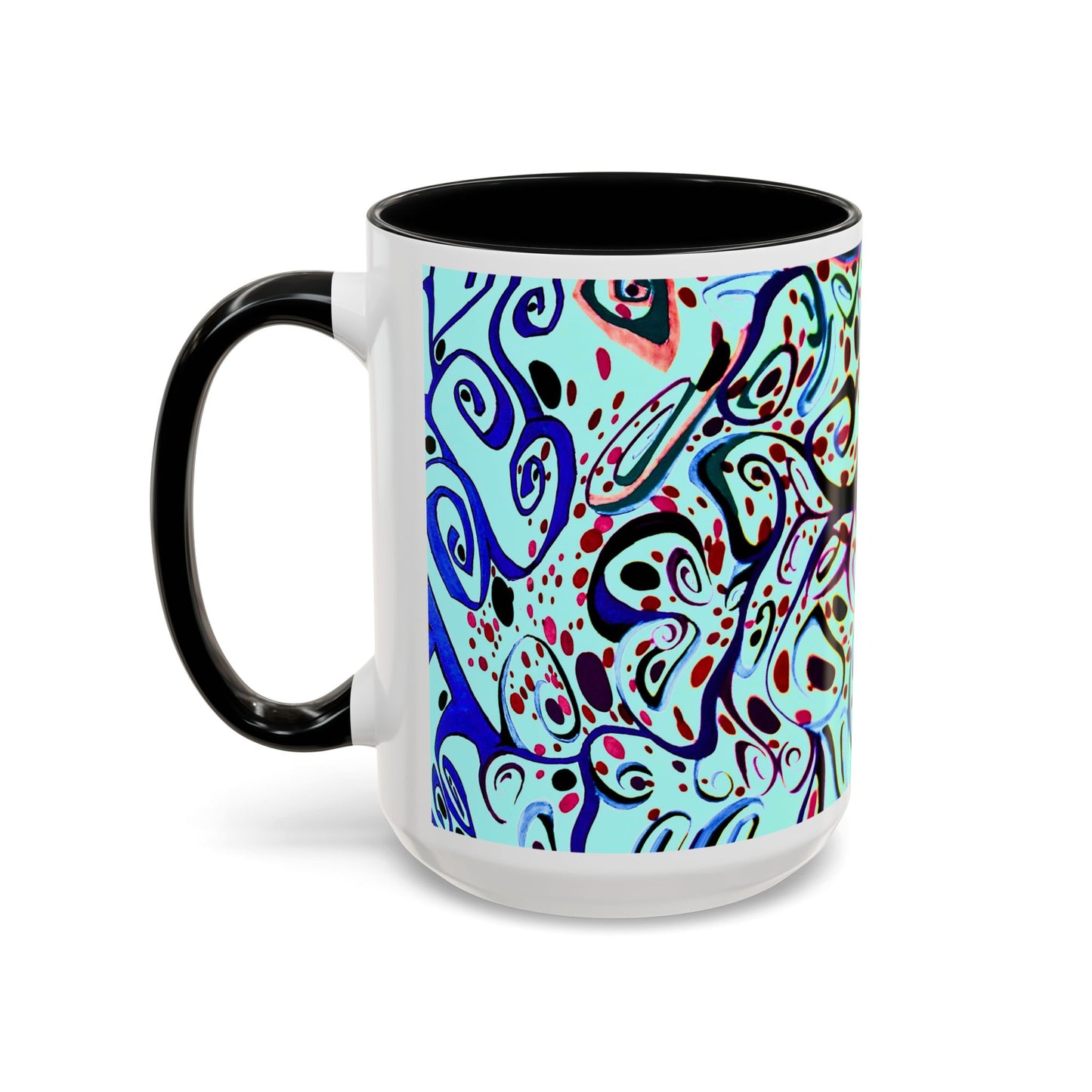 Abstract Floral Accent Coffee Mug