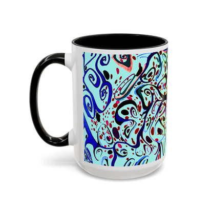 Abstract Floral Accent Coffee Mug