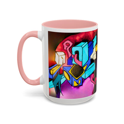 Abstract Neon Art Coffee Mug — Colorful Geometric Accent Mug