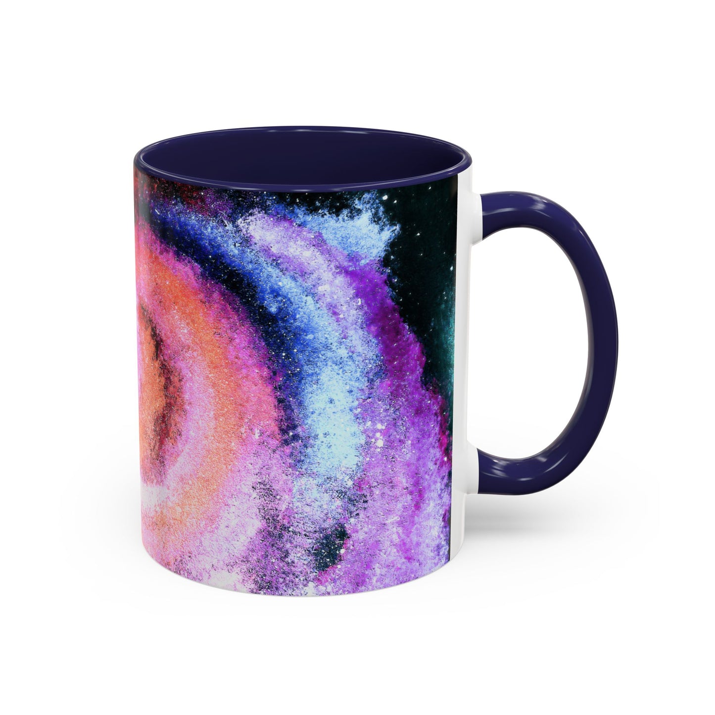 Galaxy Swirl Accent Coffee Mug — Pink Purple Nebula Art (11/15 oz)