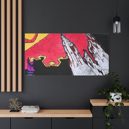Surreal Mountain Flame Matte Canvas Wall Art