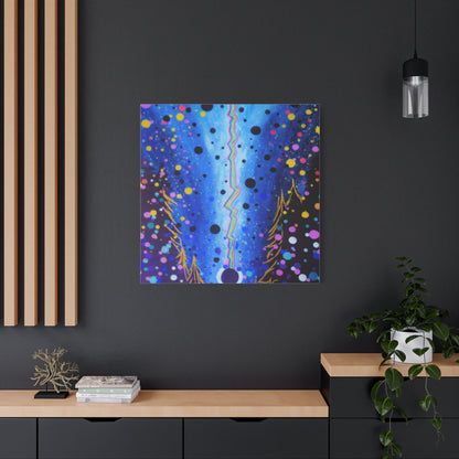 Blue Galaxy Cosmic Night Canvas Art