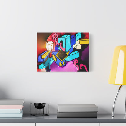 Abstract Neon Geometric Canvas Print