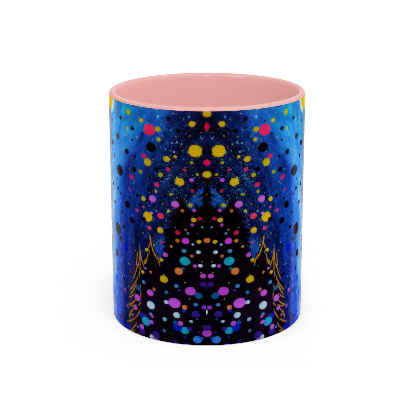 Abstract Galaxy Accent Coffee Mug — Blue Dot Constellation Design (11/15oz)