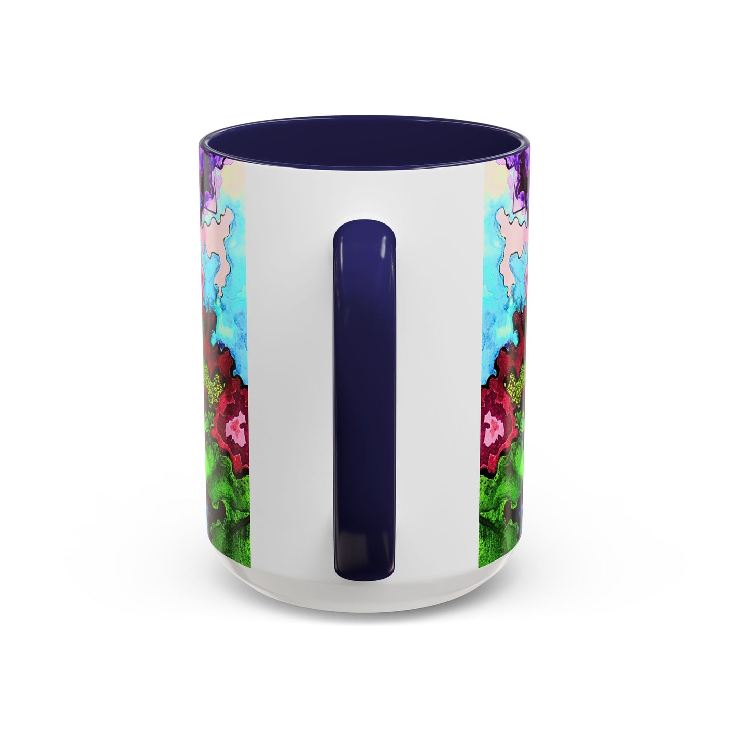 Psychedelic Abstract Accent Coffee Mug — Colorful Inkblot Art (11/15oz)