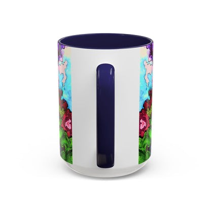 Psychedelic Abstract Accent Coffee Mug — Colorful Inkblot Art (11/15oz)