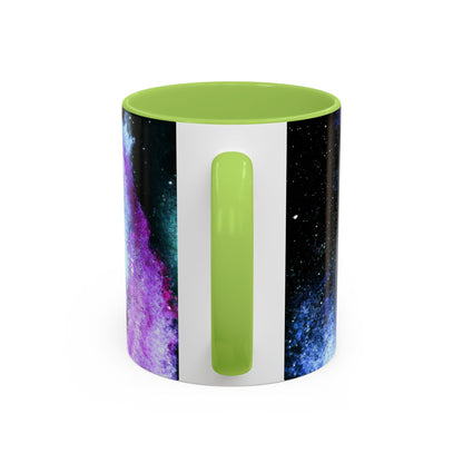 Galaxy Swirl Accent Coffee Mug — Pink Purple Nebula Art (11/15 oz)