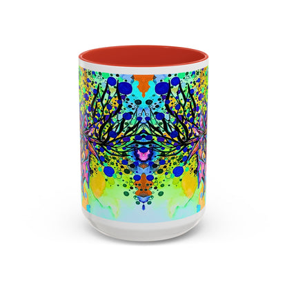 Artistic Floral Coffee Mug — Colorful Watercolor Mandala Accent Mug (11/15oz)