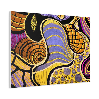 Abstract Gold & Purple Canvas Art