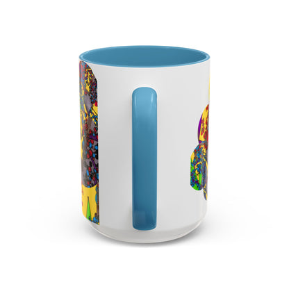 Abstract Colorburst Accent Coffee Mug — Vibrant Pop Art Design