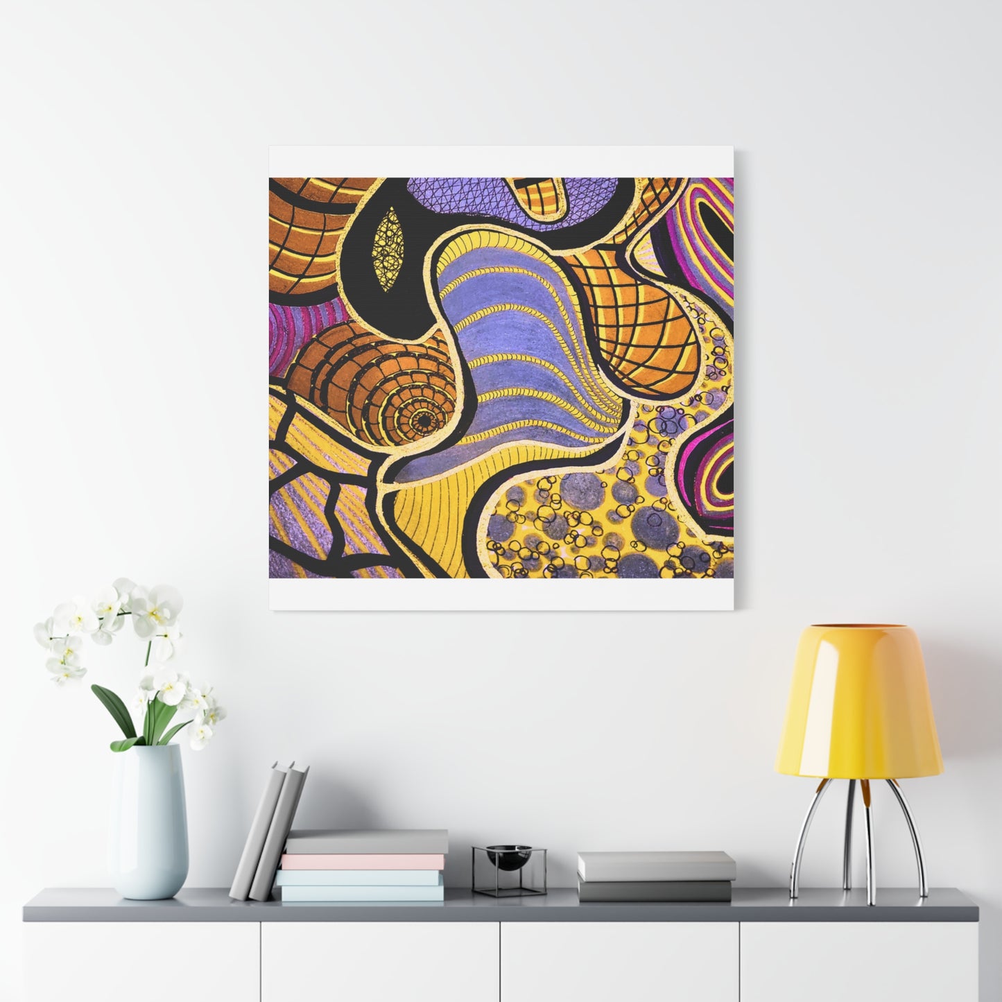 Abstract Gold & Purple Canvas Art